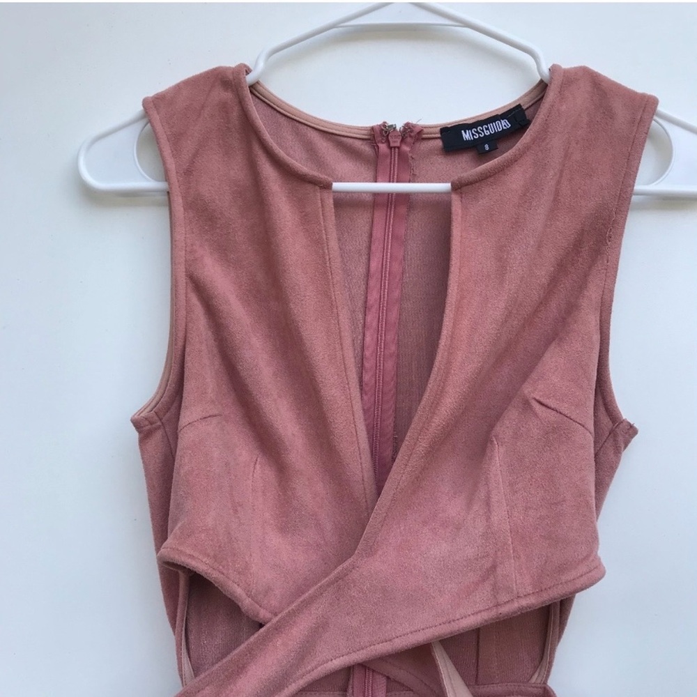 Missguided Dusty Pink Cutout Midi Dress – Bodycon, Date Night / Event Dress - Picture 2 of 7